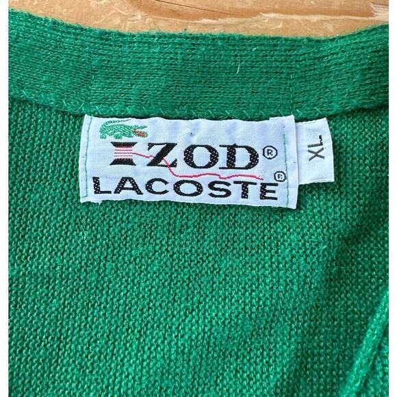 Vintage Izod Lacoste Men’s Cardigan Sweater Size XL Green Button Up - Picture 3 of 6